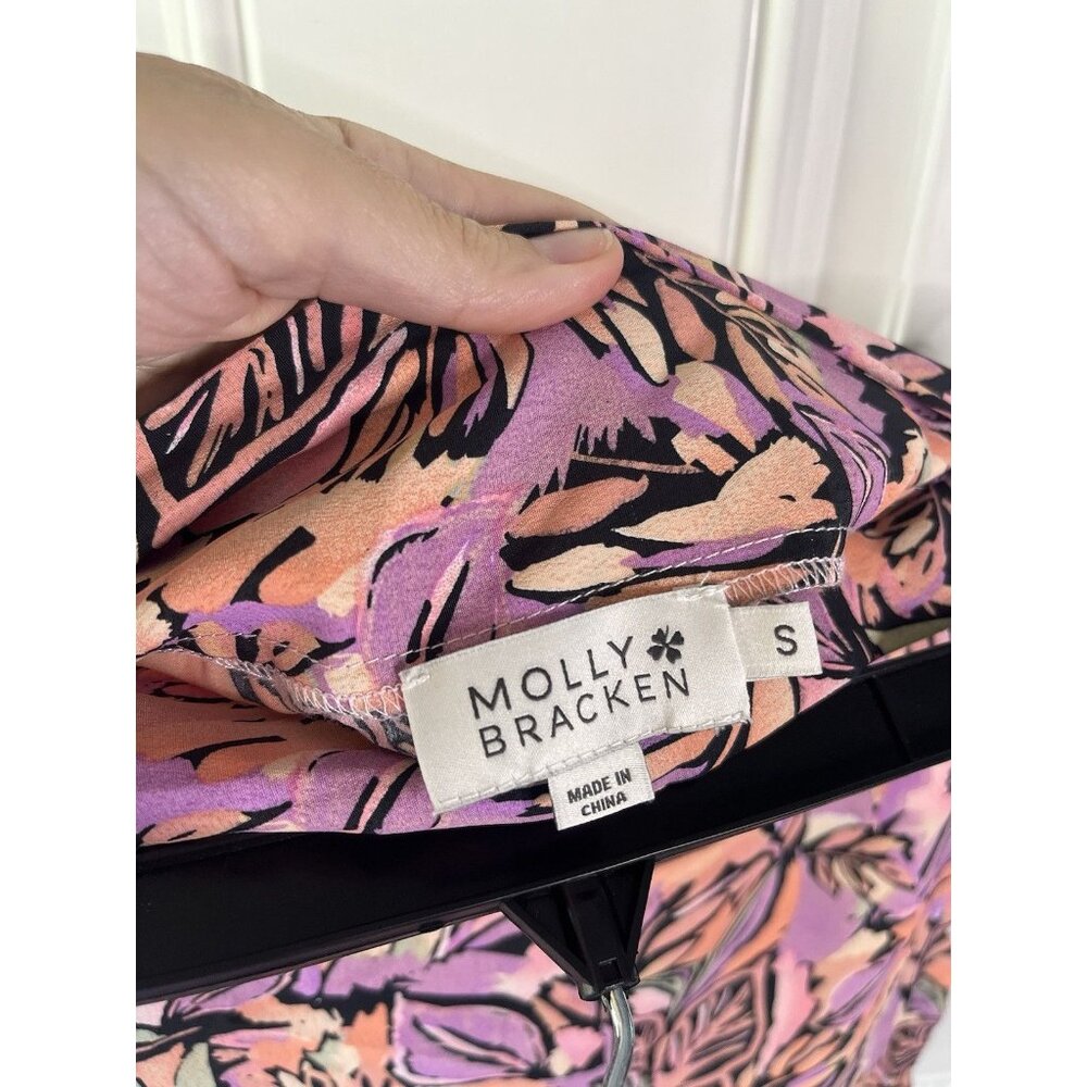 Molly bracken MINI WRAP SKIRT Pink Jeanne Floral Size Small Woman’s - Picture 7 of 9